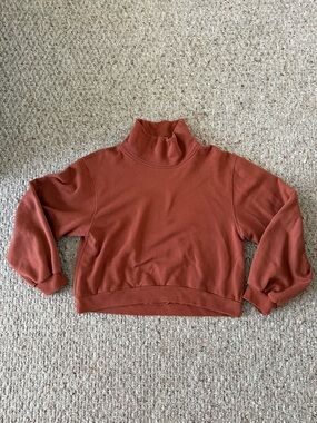 Abercrombie & Fitch Rust Cropped Turtleneck Sweater